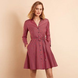 Brooks Brothers Striped Stretch-Cotton Shirt Dress